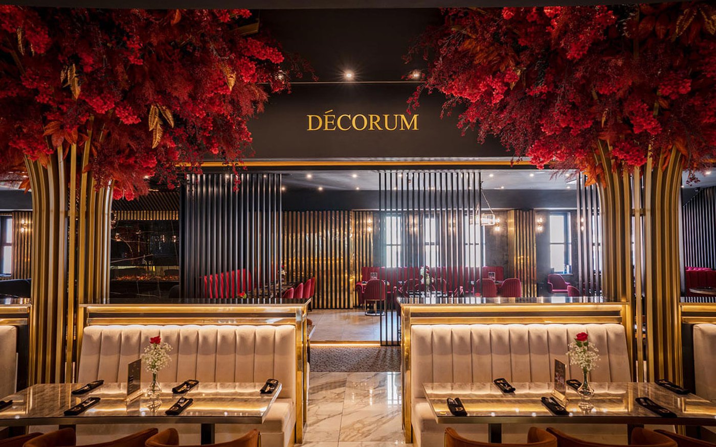 Halal fine dining room at Decorum Birmingham — best halal restaurants in Birmingham