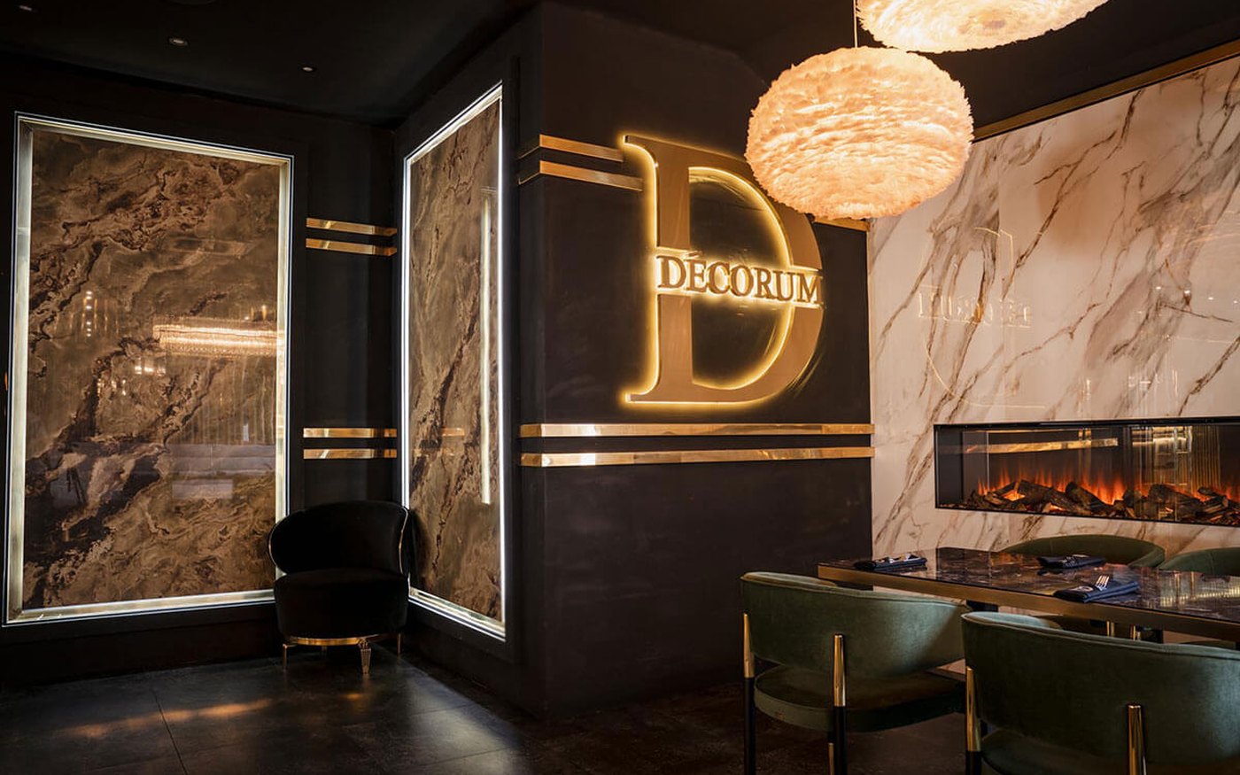 Decorum dining room signage in Birmingham's Jewellery Quarter