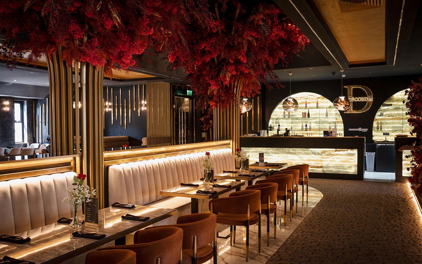 Romantic halal dining setting at Decorum Birmingham for date nights