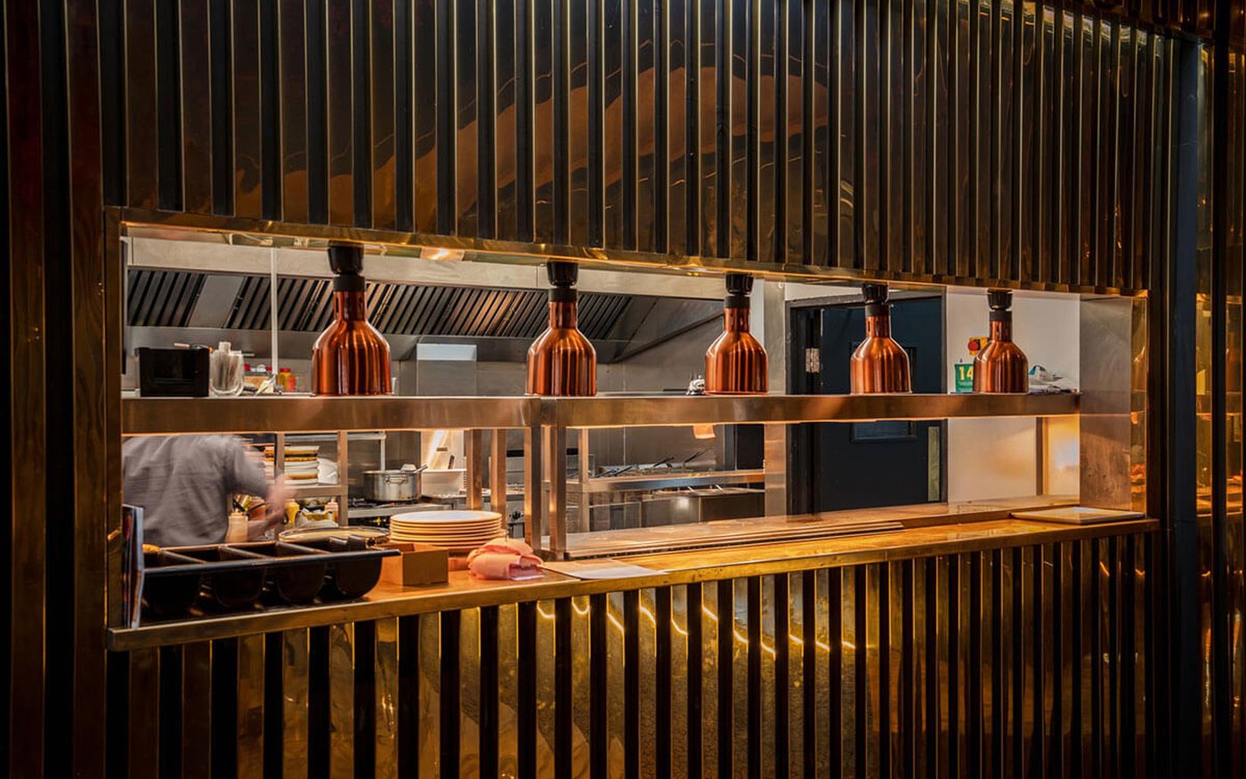 HMC halal chefs preparing halal dishes in the open kitchen at Decorum Birmingham